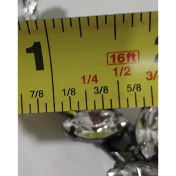 Wedding Statment Zara Heavy Prong Set Rhinestone Bling Neckless Black Back Chain - Picture 3 of 9